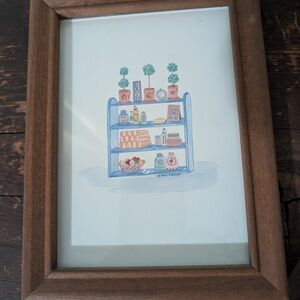 Framed Illustrated Shelf Art